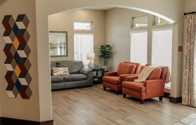 Warm, inviting living rooms for socializing with friends and family.