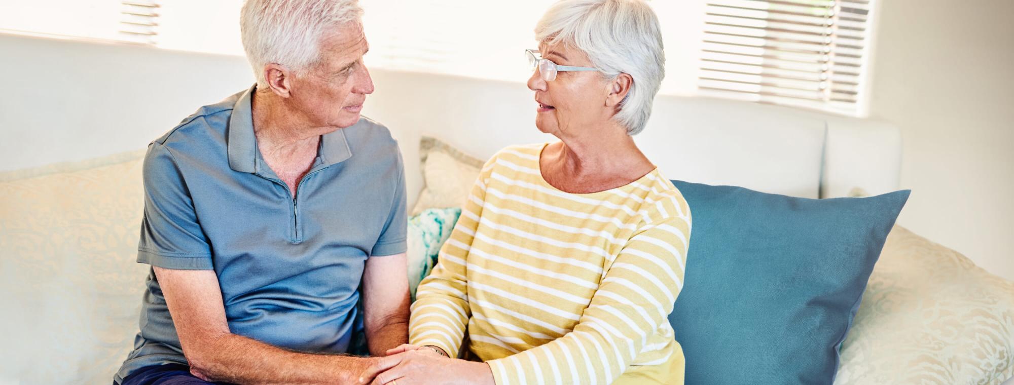 Stages of Alzheimer’s Elderly Couple Talking